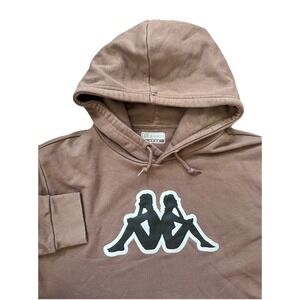 Kappa Italy Logo Sweatshirt Hoodie Brown L Skater Mens Sports Soccer Streetwear